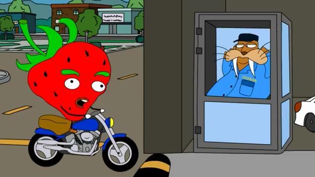 Клубника на мотоцикле