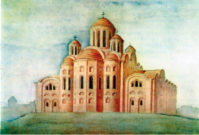 початок будівництва Десятинної церкви