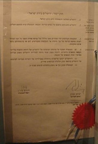 נקבע חוק יסוד,  ירושליים היא בירת ישראל