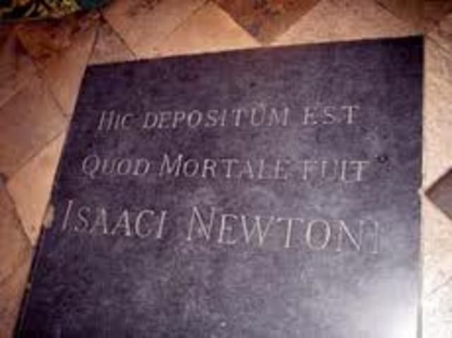 Death of Sir Isaac Newton