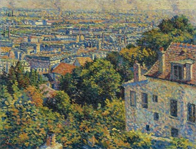 Post impressionist - Montmartre, de la rue Cortot, vue vers saint-denis by Maximilien Luce