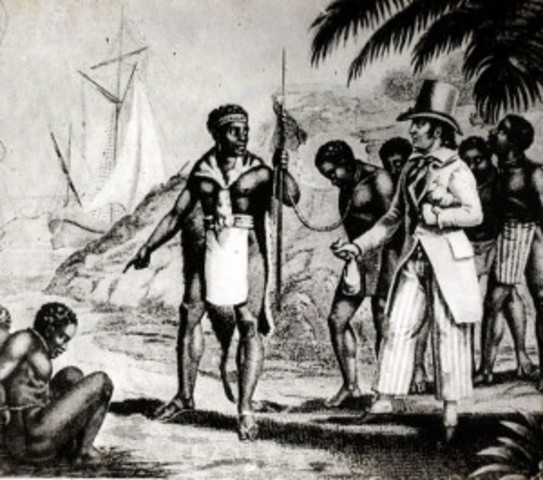 African slaves enter the New World