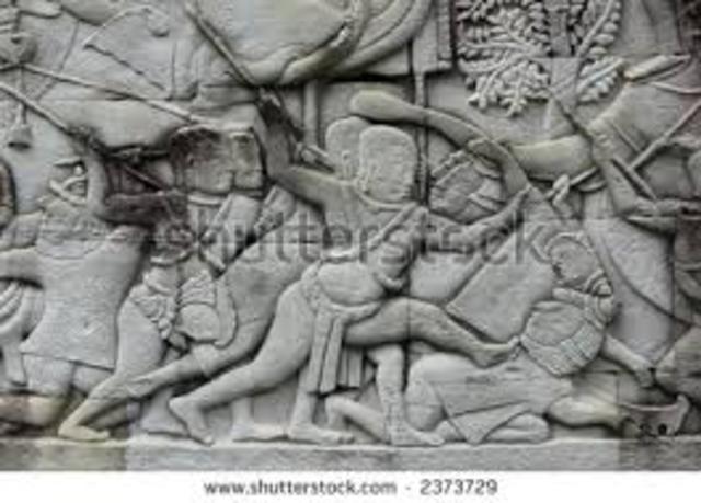 1181-1219 Jayavarman VII defeats the Chams and expands the empire to its furthest extent.