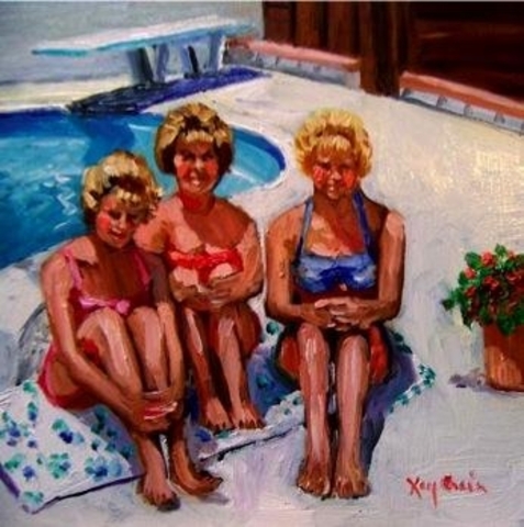 Contemporary- Kay Crain- Girls by the Pool