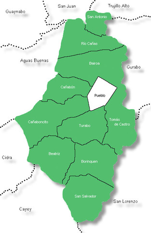 Pueblos que colindan con Caguas