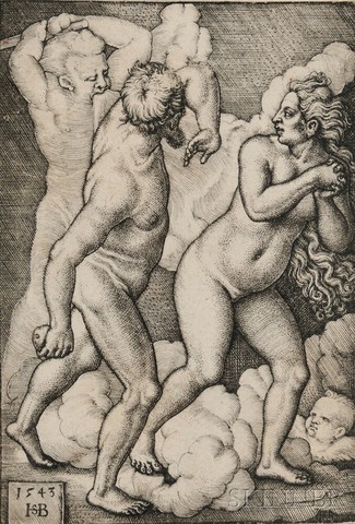 Hans Sebald Beham (German, 1500-1550) Adam and Eve Expelled from Paradise