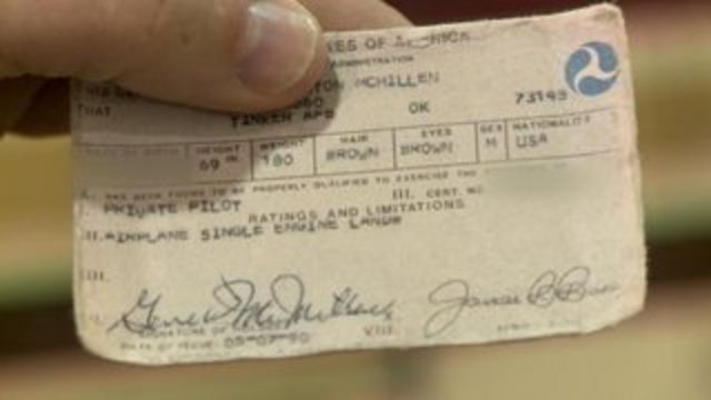 Earned pilot's license in Pine Bluff, AR