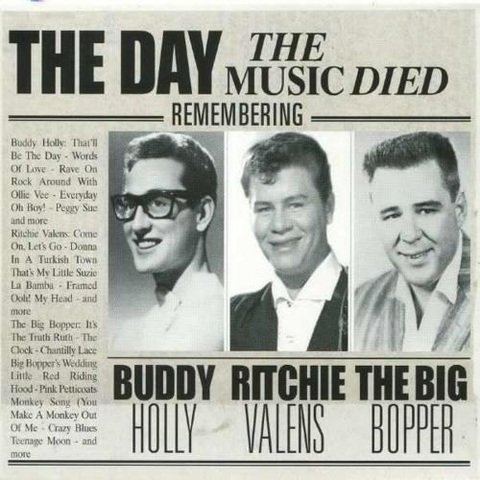 Buddy Holly, Ritchie Valen and thbig bopper killed in plane crash