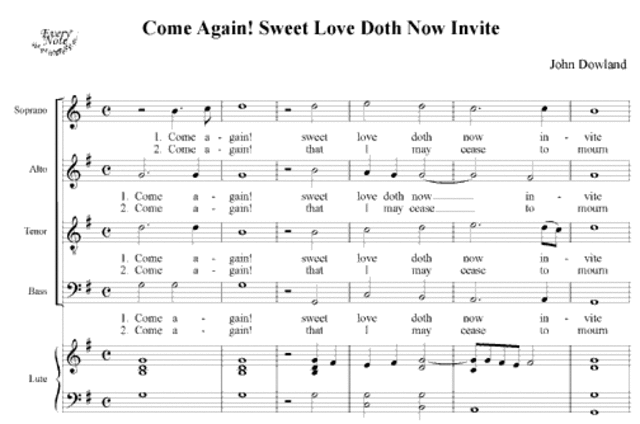 Come Again, Sweet Love Doth Now Invite
