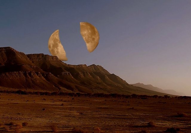 10 B.H The moon splits