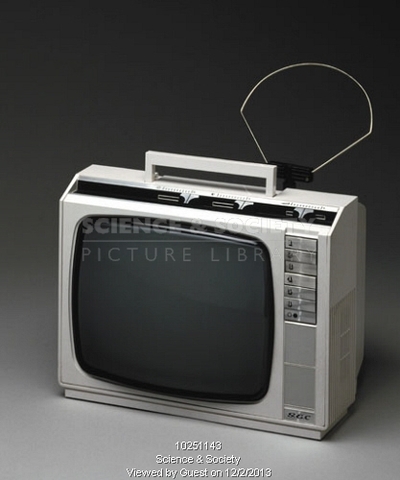 GEC portable monochrome television, model 3133/1, 1978.