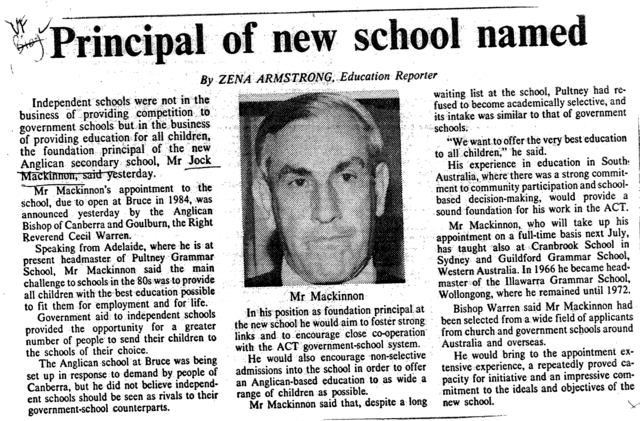 First Principal Named
