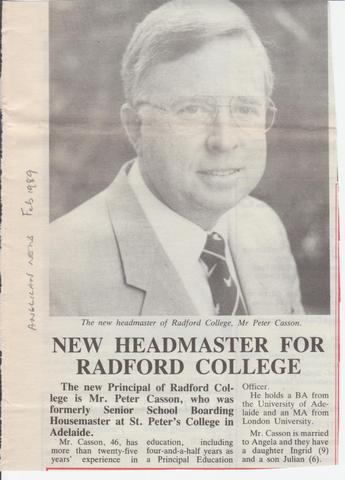 Peter Casson Named Principal