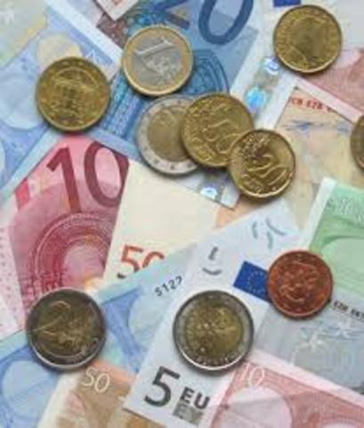 National currencies replaced by euro notes and coins