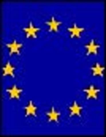 Portugal and Spain join the EC and the European flag is unveiled