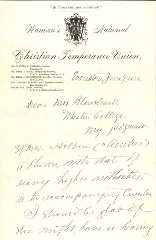 Woman's Christian Temperance Union