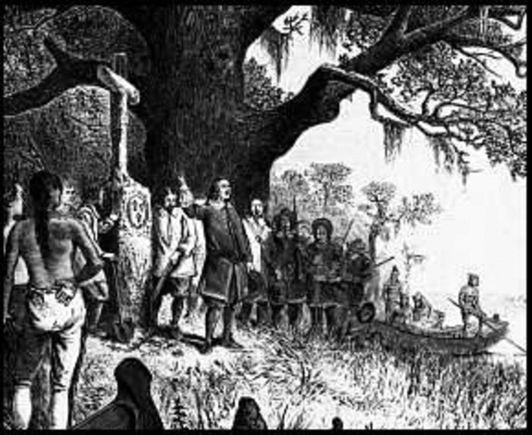 La Salle reaches the Gulf of Mexico