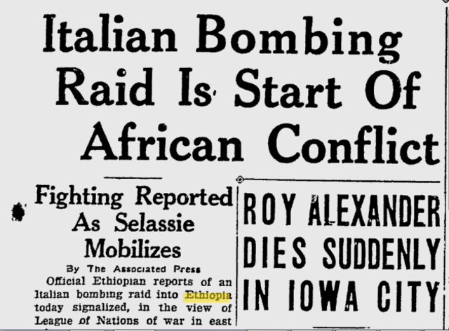 Italy invades Ethiopia