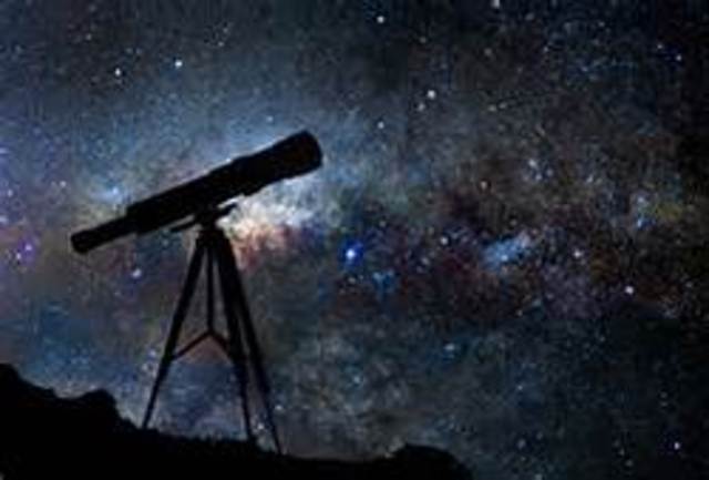 Studied heavens with telescope
