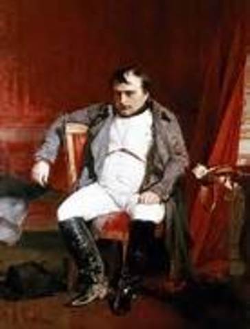 Napoleon abdicates his throne