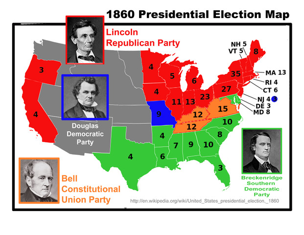 Abraham Lincoln is elected President