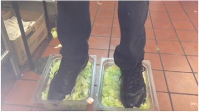 Internet Exposes Burger King Employee Standing in Lettuce