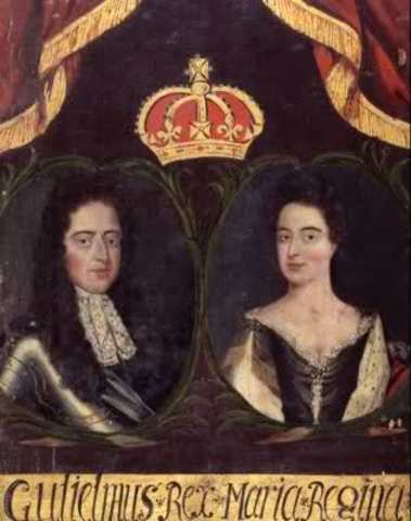 Guillermo de Orange y Maria II ascienden al trono.