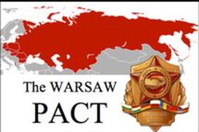 The Warsaw Pact was established by the Soviet Union and seven European satellites.