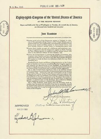Gulf of Tonkin Resolution is passed