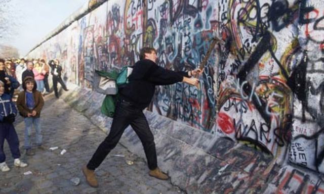 Berlin Wall comes down