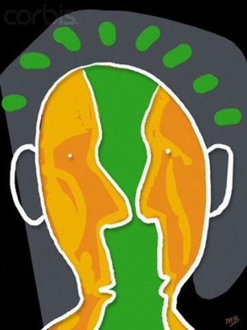 Montag is at war with himself.