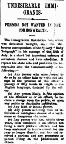 Immigration Resctricion Act