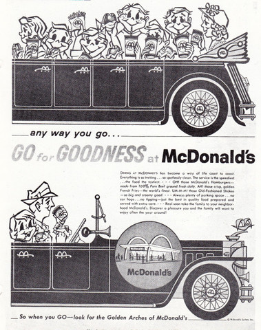 1-oji spausdintinė McDonald's reklama