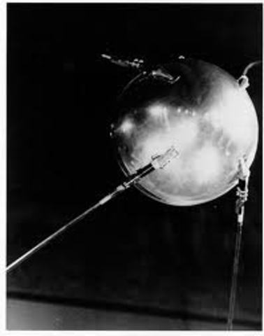 The first orbiting object was launched into space (Sputnik I)