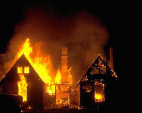 Beatty takes Montag and the firecrew to Montag's house and tells Montag to burn his own house down