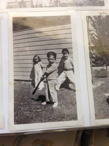 James Plays Baseball as a young boy