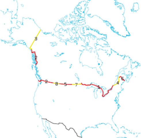 Canada and the US formed an official border.