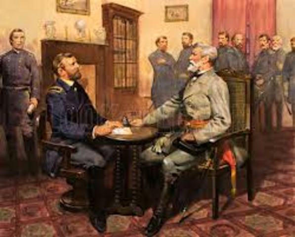 Lee Surrenders to Grant at Appomattox Courthouse