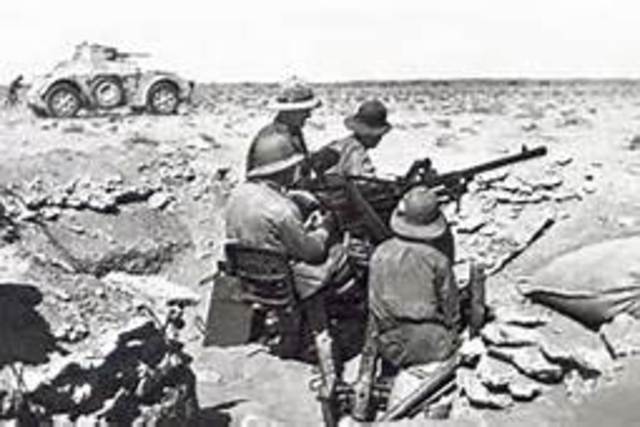 British and US forces defeat German and Italian armies in North Africa