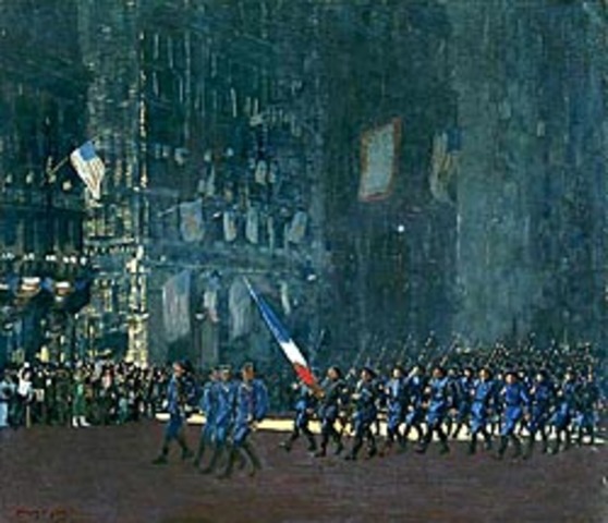 George Luks' "Blue Devils On Fifth Avenue"