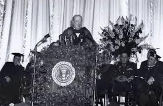Churchill gives "Iron Curtain" speech