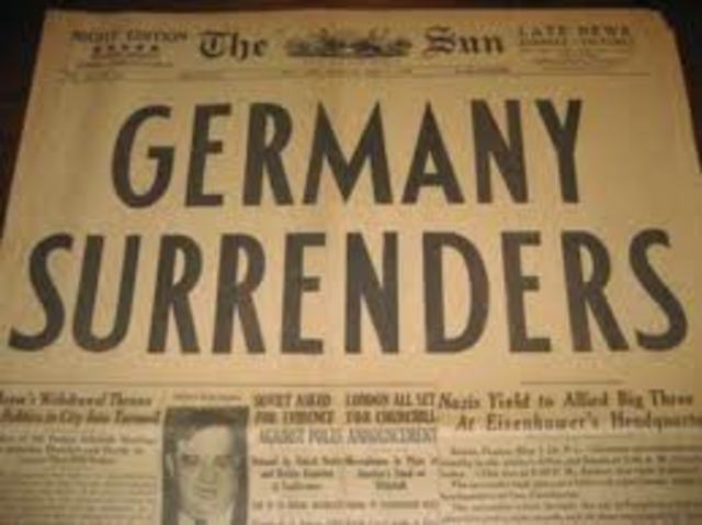 Germany surrenders to soviets