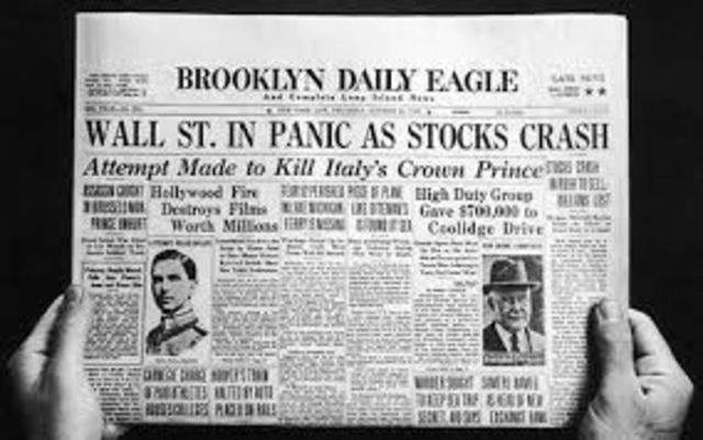 Stock Market Crashed- Great Depression