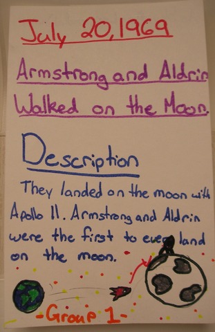 Neil Armstrong and Buzz Aldrin-first men to walk on the moon.