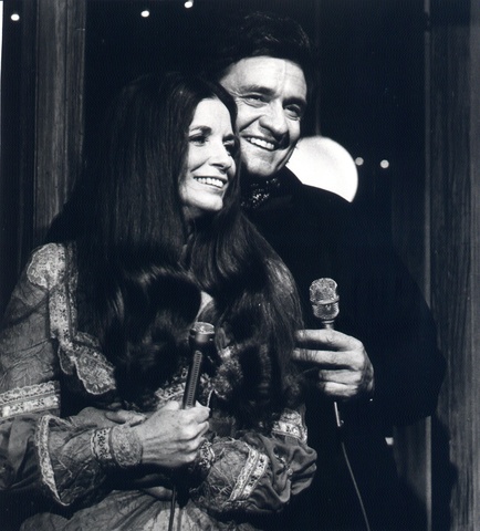 Johnny and June Carter Cash broadcast their show from Carefreem Arizona