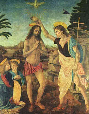 Leonardo da Vinci helps create "Baptism of Christ"