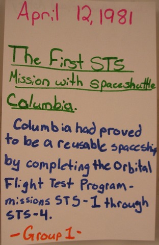 The first STS mission wirh Space Shuttle Columbia