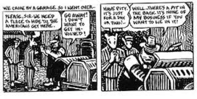 Vladek hides in yards and house