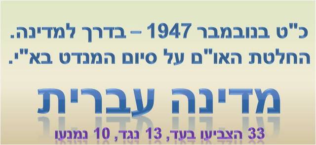 העצרת הכללית של האו"םמוציאה   לפועל את תכנית החלוקה