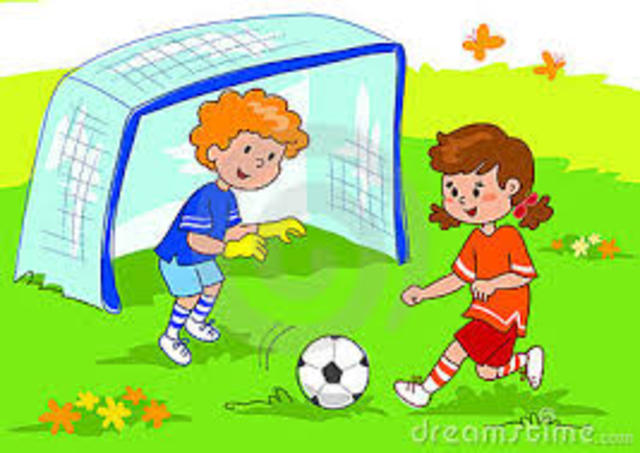 La primera vez que jugó al fútbol.